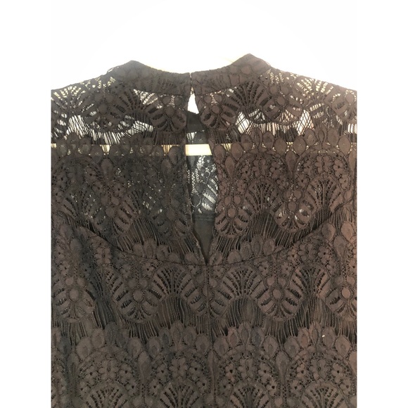 BCBG medium long sleeve black dress. Solid/lace - Picture 5 of 7